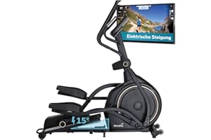 ‎SKANDIKA Skandika Crosstrainer Carbon P26-S/P30-S | Ellipsentrainer für zuhause, mit Steigung, bis 150 kg, 32 Widerstandsstufen, Bluetooth, App kompatibel | Fitnessgerät, Trainingsgerät für Ausdauertraining
