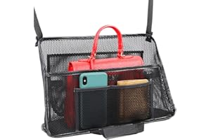 PRETTY KAURV Car Handbag Holder Organiser Pocket Polyester Interior Auto Seat Back Storage Bag Car Handbag Holder Car Seat Gap Organiser Back Seat Kick Mats Protector for Cell Phone Purse Black