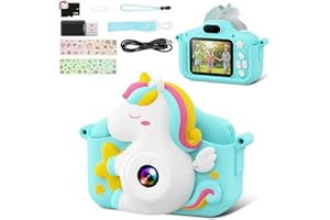 CAMCLID Kids Camera, 1080P HD Kids Digital Camera for Girls and Boys with 32GB Card, Dual Lens Selfie/Video Camera for Kids Birthday Christmas Toy Gifts for Toddler Age 3-10 Year Old (Blue)