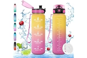 Stylanda Gourde Sport, 500/1000/1500ml, Sans BPA, Étanche & Réutilisable, Bouteille d'Eau avec Marqueur de Temps et Filtre, Convient Pour Enfant & Adulte, Sport, Yoga, Camping, Gym