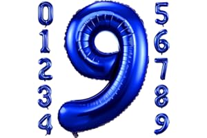 IEFOAH Navy Blue Number 9 Balloons,40" Giant Dark Blue 9th Birthday Balloon Large Foil Mylar Number Digital Balloons for Birthday Party Graduation Baby Shower Anniversary Decorations (Navy Blue, Number 9)