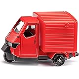siku 1583, Piaggio Ape 50, Auto Giocattolo, Metallo/Plastica, Rosso, Con Gancio di Traino, Portellone Posteriore Apribile