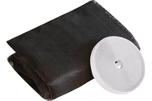 Windhager Insektenschutz Fliegengitter Insektenschutzgewebe Polyestergewebe, UV-beständig, inkl. Montage-Klettband, Anthrazit, 130 x 150 cm