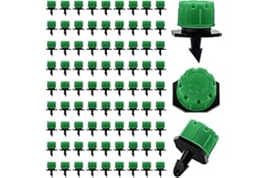 VooGenzek 90 Pièces Goutteur Irrigation Réglable, Réglable Micro Drip Irrigation Arroseurs Émetteur, Tête de Gicleurs D'irrigation pour Parterres de Fleurs, Jardins, Pelouse à Plante, Vert Foncé
