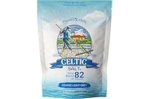 Pure Flourish Celtic Sea Salt - 300g | 100% Organic Unrefined Celtic Salt | Rich in 82+ Essential Minerals | Hand Harvested Light Grey Celtic Salt Crystals from France