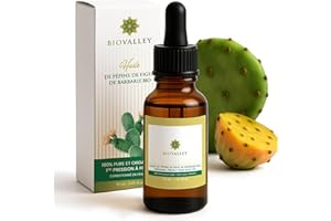 BIOVALLEY – Huile de Pépins de Figue de Barbarie BIO 30ML- Pressée à Froid Extra Vierge– 100% PURE & NATURELLE – Soin Anti-âge Premium Visage & Corps, Riche en Vitamine E, Hydratante & Antirides
