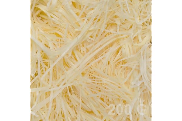 sinzau Papier Déchiqueté, pour le Bricolage, les Fêtes, le Remplissage et L'emballage de Cadeaux, 200 g, Jaune Crème