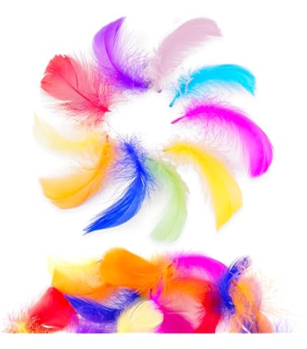 400 Piume Colorate Naturali - Per Decorazioni, Fai Da Te, Carnevale, Matrimoni - Foto 4