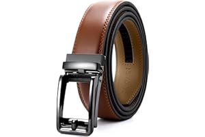 CHAOREN Ceinture Homme Cuir, Ceinture Automatique Homme 35 mm pour Vêtements Habillés et Décontractés, Design Micro Réglable et Découpable