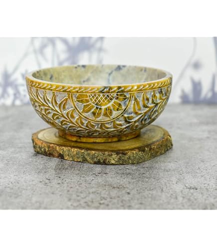 Ciotola In Onice Marocchino Fatta A Mano 11cm - Portagioielli E Pietre Curative, Decorazione Spirituale