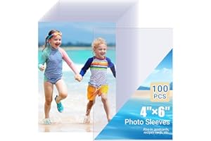 WITHYU 100 Piezas Mangas para Fotos 10x15 cm (4x6 Pulgadas) – Fundas de Protección de Alta Transparencia para Álbumes, Postales y Recetas – Transparentes, Resistentes al Agua, a Polvo y Huellas Dactilares