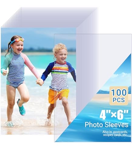 SAFE Fotohüllen DIN A4 50 Stück - Universal Lochung Für Fotos 10x15cm