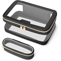 Soimeat Transparente Make-up-Tasche – Mit Pinseltasche, Wasserdicht, 23x15x9,7 Cm