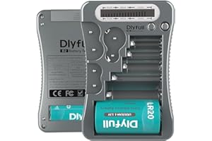 Dlyfull Universal Battery Tester with LCD Display, Multi Purpose Small Battery Checker for AA AAA C D 9V CR2032 CR123A CR2 CRV3 2CR5 CRP2 1.5V/3V Button Cell Batteries