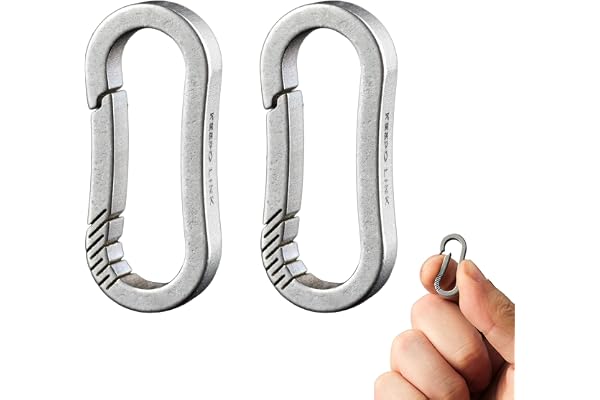 KEEPO LINK Mini titankarbinhake snäppkrok, 2 stycken, OLL03 | Svart, liten nyckelring snabbutlösare, koppling för hundmärke, vindspel, fågelmat och ficklampa