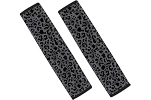 Wanyint Car Seat Belt Pads for Women Men Seat Belt Shoulder Strap Covers Harness Pad Car Accessories Fit Most Cars SUV, 2 Pack, Leopard Print Black