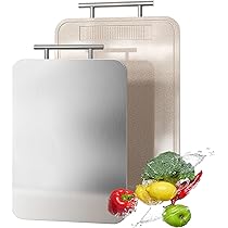 Gocoffun Titanium Cutting Board for Kitchen, Double-Sided Cutting Board for Meat and Vegetables, Titanium/Wheat Straw PP Large Cutting Board, Easy to