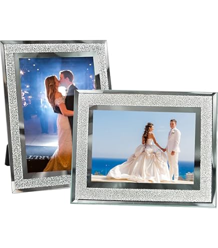 Lot De 4 Cadres Photo 10 X 15 Cadre Photo En Verre Pailleté Pour