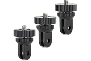 YALLSAME Tripod Adapter Mount for GoPro Camera Go Pro Mount Accessories, Standard 1/4 Inch - 20 Conversion Attachment Adapters for GoPro Hero 13 12 11 10 9 8 7 6 5 4 3, DJI OSMO Action 3-PACK