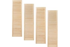ben+camilla.com Vierer Paket / 4-er Pack Lamellentüren 140,6 x 39,4 cm Holztür Natur mit offenen Lamellen für Regale, Schränke, Möbel | Kiefer Holz unbehandelt