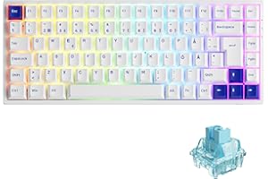 Akko Tastiera da gioco meccanica hot-swap al 75% con copritasti PBT, tastiera RGB a 84 tasti wireless/Bluetooth/cablata 2.4G 3084B, compatibile con Mac e Win (layout ISO-DE/nordico)