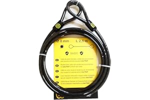 Antifurto Bicicletta: Cavo 2,5 m x 8 mm in acciaio a doppio nastro per supporto antifurto bikeTRAP