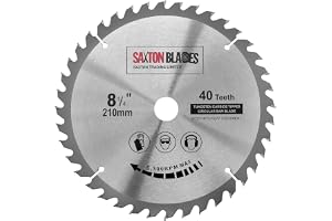 Saxton TCT Circular Wood Mitre Saw Blade 210 mm x 40T x 25,4 mm borrning kompatibel med Evolution Rage-sågar