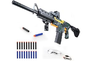 SK MISS Electric Toy Gun for Boys, Realistic Toy Foam Blaster Gun with Scope 20 Soft Bullets, Automatic Dart Gun for Boy Ages 14+ Years Old, Indoor Outdoor Gifts for Adult Kid Christmas Birthday