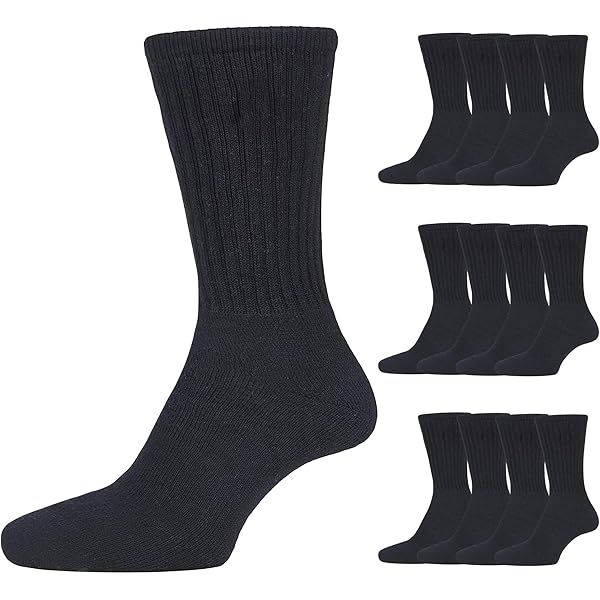 Kirkland Mens Athletic White Black Socks Cushioned Crew L, XL Soft 8 Pair NEW