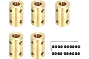 WINWILL 5Pcs 6mm to 6mm Brass Rigid Motor Shaft Coupling Coupler Transmission Connector Sleeve Adapter for RC Boat Car Airplane 3D Printers