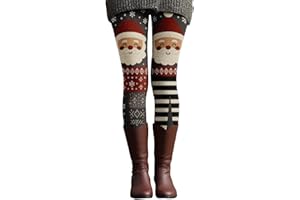 Generisch Weihnachts-Leggings Für Damen Weihnachtsleggings Print Dehnbar Sport Leggings Weihnachts Muster Strumpfhose Autumn Winter Freizeithose Elegant Sporthose Yoga Hose Trainingshose