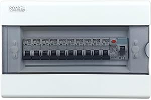 RoadEu - Quadro Elettrico con interruttori magnetotermici - Completamente Cablato - Scatola portafusibili con Interruttore Differenziale 40A - Interruttore automatico B16A e B10A.