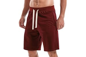 Amy Coulee Mens Cotton Shorts Casual Sports Shorts with Pockets Athletic Workout Shorts
