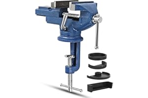 BALLSHOP Schraubstock Klein 80mm Tischschraubstock Drehbar Klemmschraubstock für Werkbank Mini Spannweite