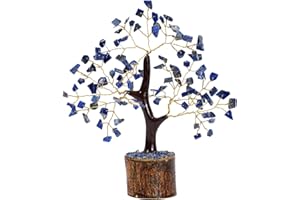 NARIBABU Lapis Lazuli Crystals - Gemstone Tree - Stones and Crystals - Feng Shui Tree - Crystal Tree - Crystal Bonsai Tree - Spiritual Decor - Crystal Gifts for Women