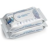 HEALTHON MED Wet Body Cleansing Wipes with Protective Cream (Set of 50 X 2, Large) U for Camping, Travel and Patient Care