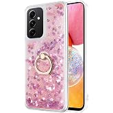 Microsonic Samsung Galaxy A14 i&ccedil;in Kılıf Glitter Liquid Holder Pembe [Galaxy A14 ile Uyumlu Kılıf - Pembe]