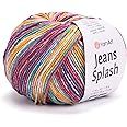 YarnArt Jeans Splash - Variegated Sport Yarn 55% Cotton 45% Acrylic 1 Skein/Ball 50 gr 174 yds Cotton Yarn Knitting Yarn Soft Yarn amigurumi Cotton Yarn
