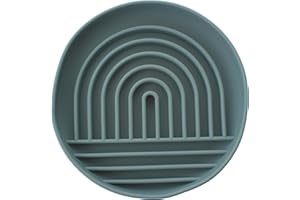 PET WIZ Silikonowa miska dla psa z powolnym karmieniem z podstawą ssącą, zachęca do zdrowszego jedzenia, spowalniając jedzenie, wspomagając trawienie i zapewnia stymulację psychiczną z zabawnym tęczowym