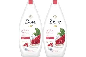 Dove Go Fresh Refreshing Body Wash with Renew Blend technology, Pomegranate and Hibiscus Tea, with ¼ Moisturising Cream, 250ml (Pack of 2)