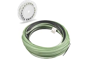 JSHANMEI Schwimmende Fliegenschnur mit sinkender Spitze, 30 m, doppelte Farbe, Gewicht nach vorne, schwimmende Fliegenschnur mit 2 geschweißten Schlaufen, Fliegenfischschnur.