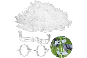 Qeioauek 100 Stück Secured Plastic Plant Clips,Kunststoff Tomatenclips,Pflanzenclips, Tomatenclips Verbinden,Pflanzenklammern Klein für Halten Garten Pflanzen Blumen Gemüsefrucht (transparent)
