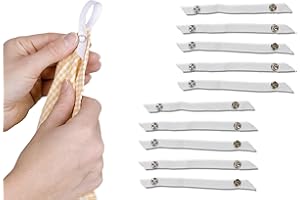 Maximex Set di 10 ganci per strofinacci senza cuciture, per sostituire ganci strappati, lavabili fino a 60°C, 14 x 1 cm