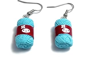 FizzyButton Gifts Resin Ball of Wool Charm Drop Earrings with Surgical Steel Ear Wires and Organza Gift Bag