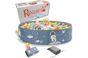 RUGUIES- Piscine à Balles pour Bébé et Enfant jusqu'à 3 Ans-Parc à Balles pour Les Petits-Pliable pour Garçons-pour Un Usage Intérieur et Extérieur- (Boules Non Incluses) (Space 120x30cm)