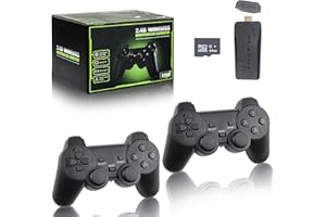 PartySticks Consola Retro Consolas Retro con Juegos Clasicos, 9 Emuladores Integrados, 20,000+ Games, Salida HDMI 4K, y 2.4 GHz Controlador Inalámbrico para, Negra (GAME-64-Negra), 3 años (‎64G)