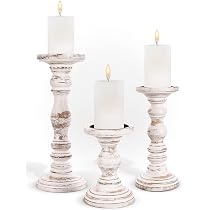 Set di 3 portacandele per candele da tè, candele a pilastri, portacandele rustici, supporto per candele per centrotavola da tavolo, controsoffitto, decorazione per la casa