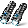 ULTRAFIRE Rechargeable Small LED Torch, 1000 High Lumens Mini EDC Flashlight with Battery, 4 Modes Pocket Torch with Super Bright XPH50 LED, for Outdoor Camping Kids - Pack of 2