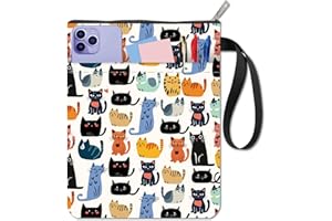 CRASPIRE Cat Book Covers Animal Book Sleeve Kitten Book Protector for Paperbacks Washable Fabric Cloth Book Cover with Zipper and Extra Sleeve Pocket for Book Lovers Classmate Gifts