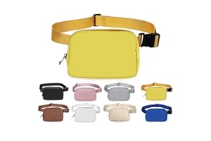 Belt Bag for Women Fanny Pack Dupes, Bomvabe Fashion Crossbody Lulu Waist Pack Lemen Bag with Adjustable Strap, Everywhere Belt Bag for Travel(Yellow)